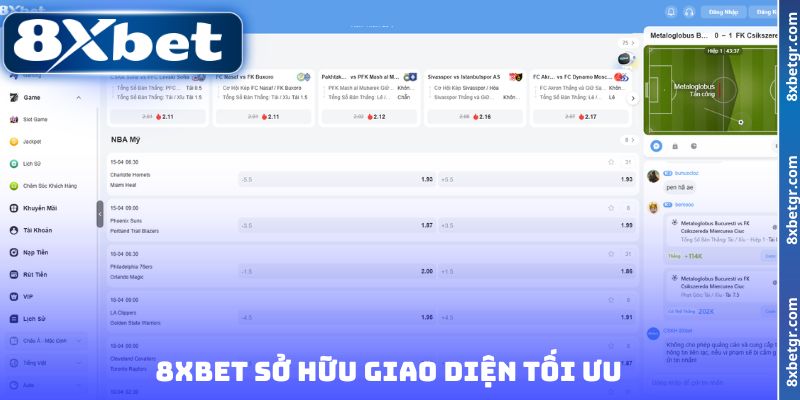 8XBET sở hữu giao diện tối ưu