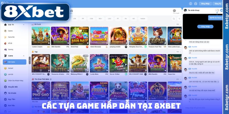 Các tựa game hấp dẫn tại 8XBET